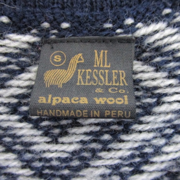 🌹HP🌹 VTG Aztec Pattern Cardigan 100% Alpaca Wool - Picture 7 of 8